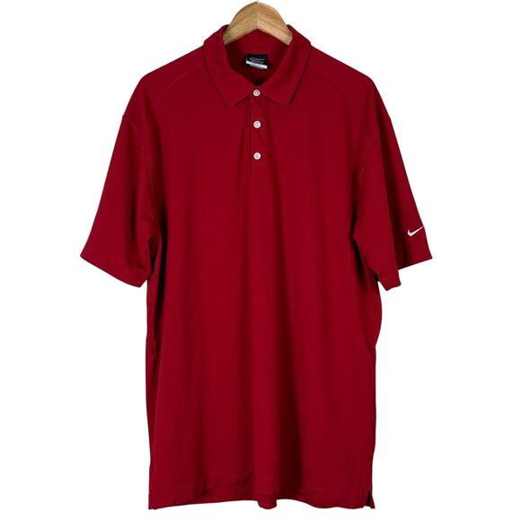 Nike Golf Polo Shirt Mens XL Red Dri-Fit Performance Athletic Golf Dadcore Basic - Picture 1 of 6